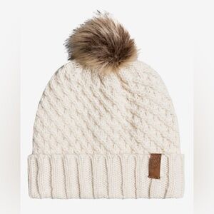 Roxy Blizzard Beanie with Faux Fur Pom